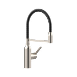 Bex All Pressure Pull Down Sink Mixer Brushed Stainless Finish / Black