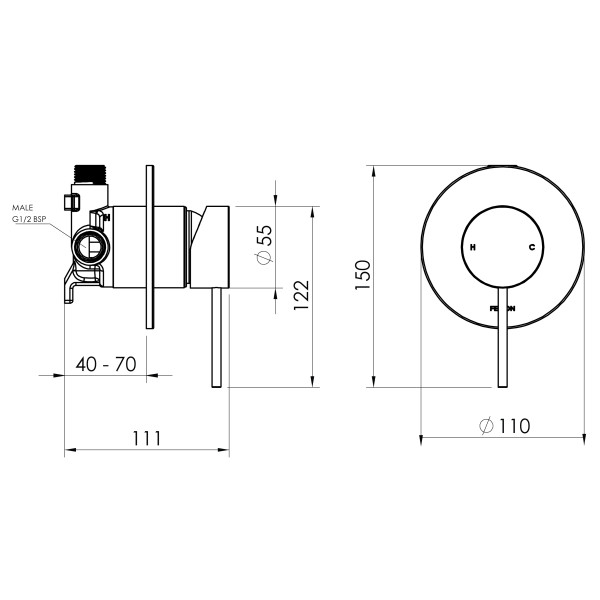 Linea Fusion Plus Shower Mixer 110mm 02