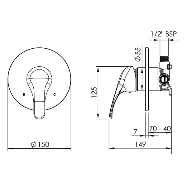 PFSPCSMC Pace Shower Mixer 150mm 2025 v2